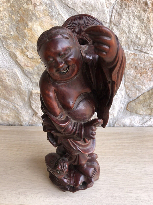 Scultura Cinese Vintage In Legno